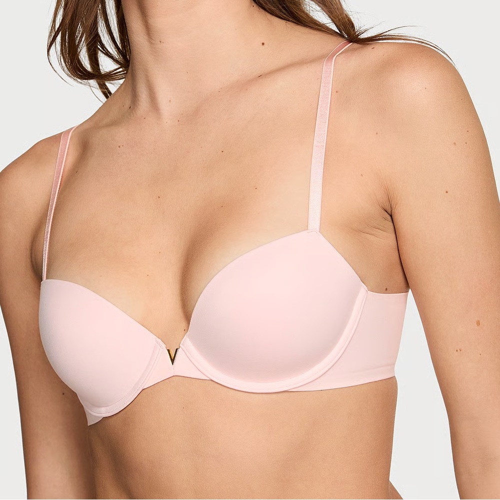 Victoria's Secret Love Cloud Smooth Lightly Lined Plunge Demi Bra - Purest Pink